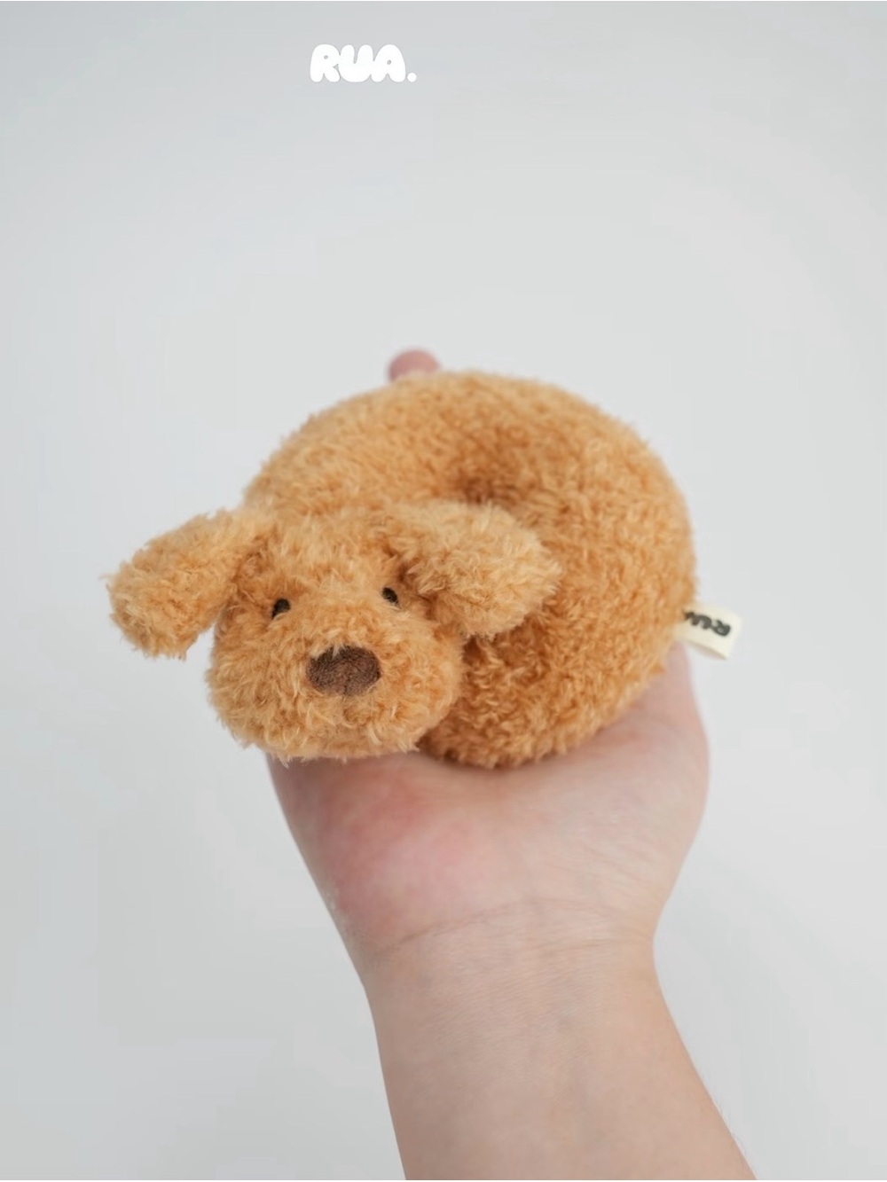 RUA Teddy Bagel Puppy Plush Bag Charm Keychain New in Box